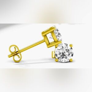 14K Gold Lab Grown Diamond Stud Earrings